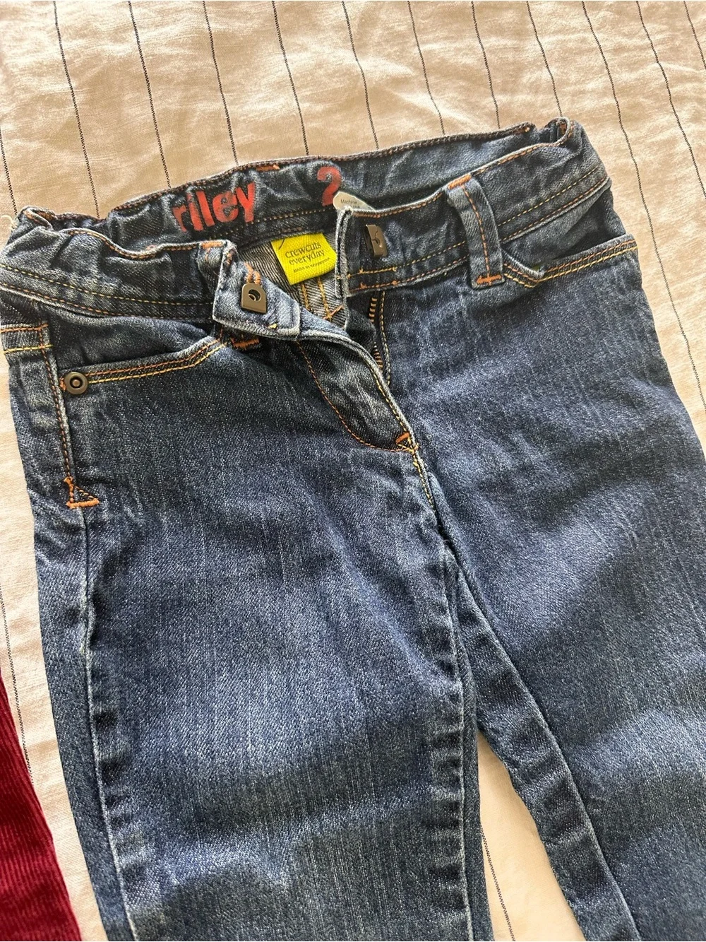 3 Pairs pants - Burgundy Corduroy & Denim Girls Pants